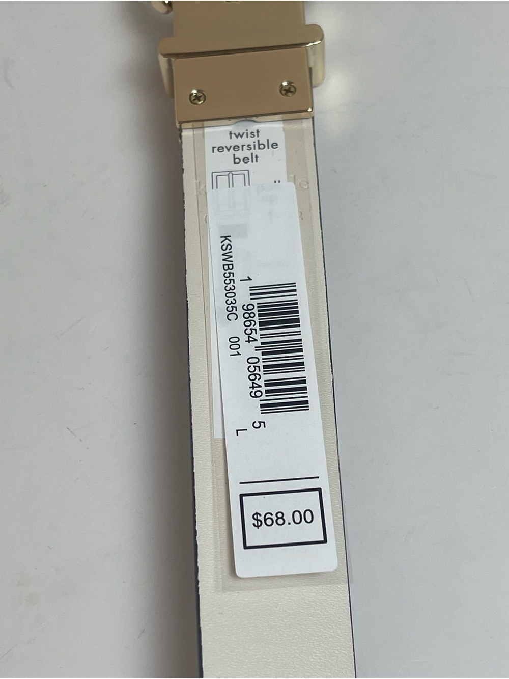 Kate Spade Classic Genuine Leather 1”Reversible Belt Black/Ivory Sz Large L NWT - Picture 6 of 13